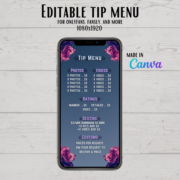 Onlyfans Tip Menu - Etsy