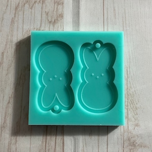 Marshmallow Peep Bunny Earrings Mold for Epoxy Resin Crafting, Jewelry Mold, Resin Supplies, Gifts, UV Clear Molds,  Kawaii Cute Jewelry