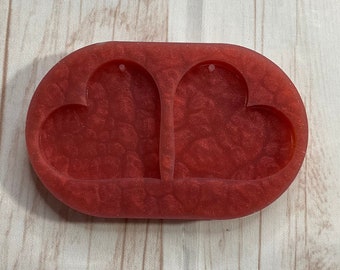 Heart Earrings Resin Mold, Keychain Charm, Clay Mold