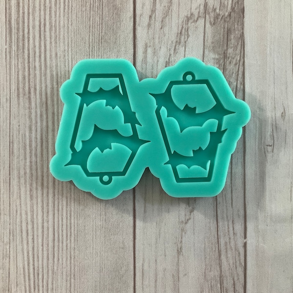 Coffin Bat Earrings Resin Mold