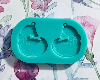 Molde de silicona para pendientes de pato, joyería de resina epoxi, suministros para manualidades DIY