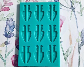 Horror Knife Resin Mold for Stud Earrings, Spooky Halloween Molds