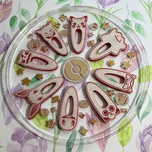 Poke Game Barrette Resin Mold, hair clip mold, Resin Mold, UV resin mold, Silicone Mold, Clear Silicone Mold, Resin Supplies, Kawaii mold