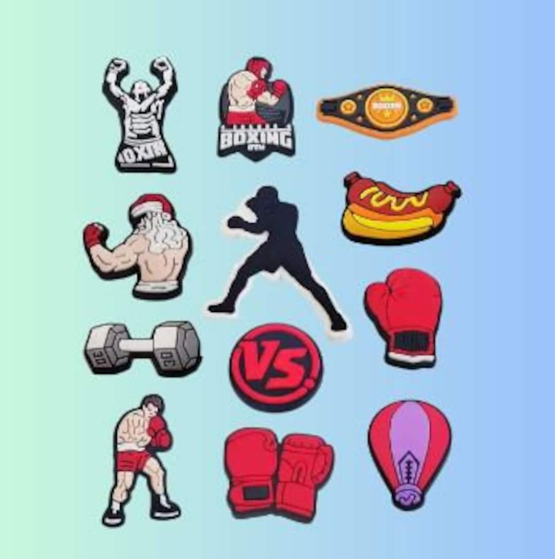 Boxing Theme Croc Charms, 12 Designs, Croc Charms, Novelty Croc Charms