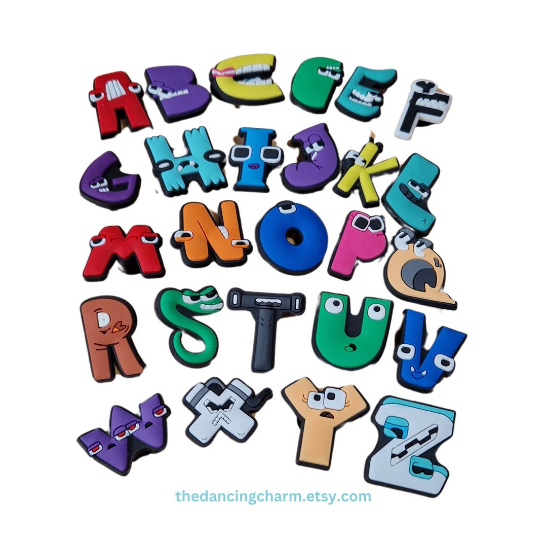 Funny Letters Alphabet Croc Charms, Letter Shoe Charms, Letter Jibbitz