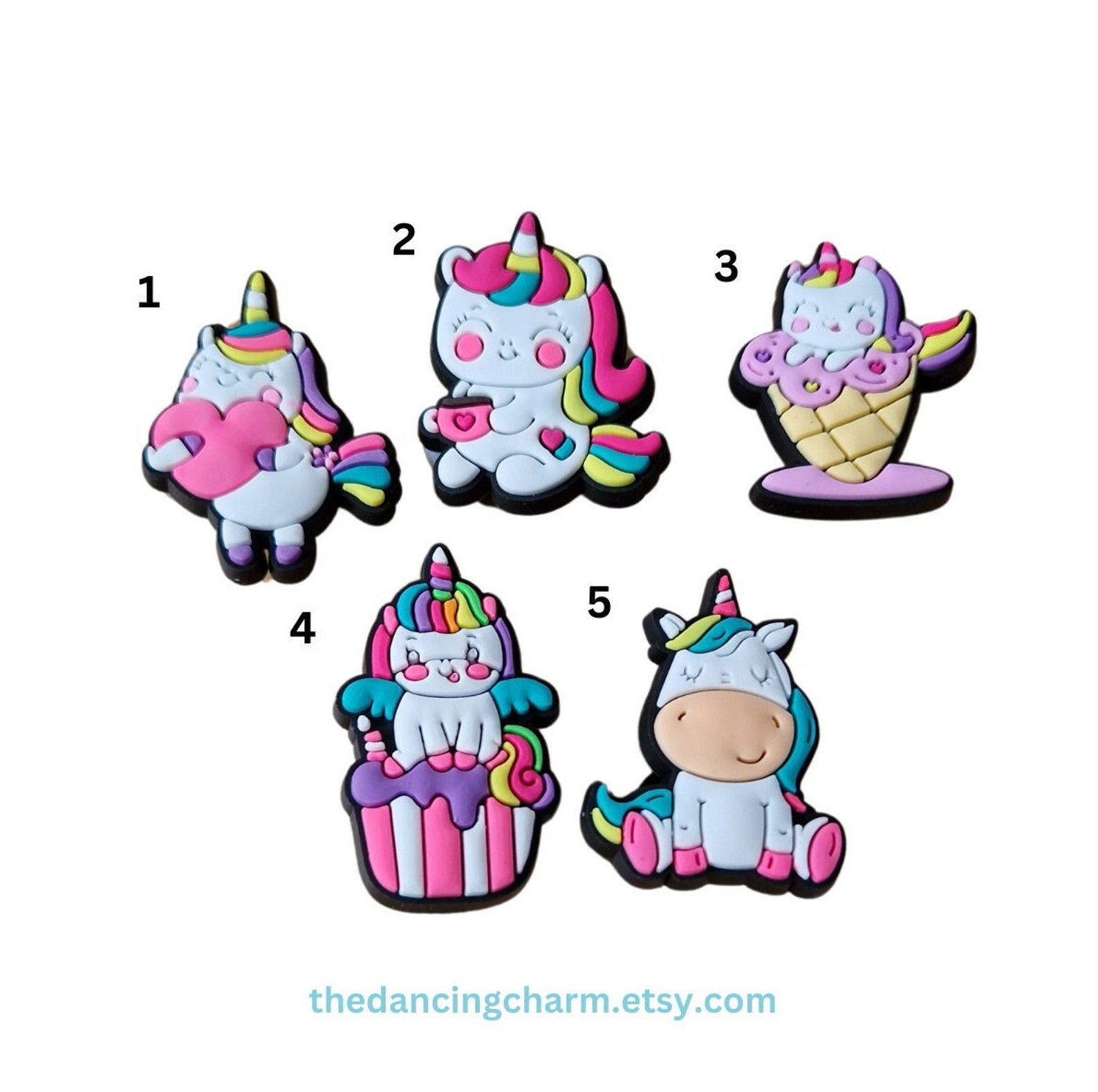 Unicorn Croc Charms, Unicorn Shoe Charms, Unicorn Shoe Decorations, Unicorn Jibbitz Etsy