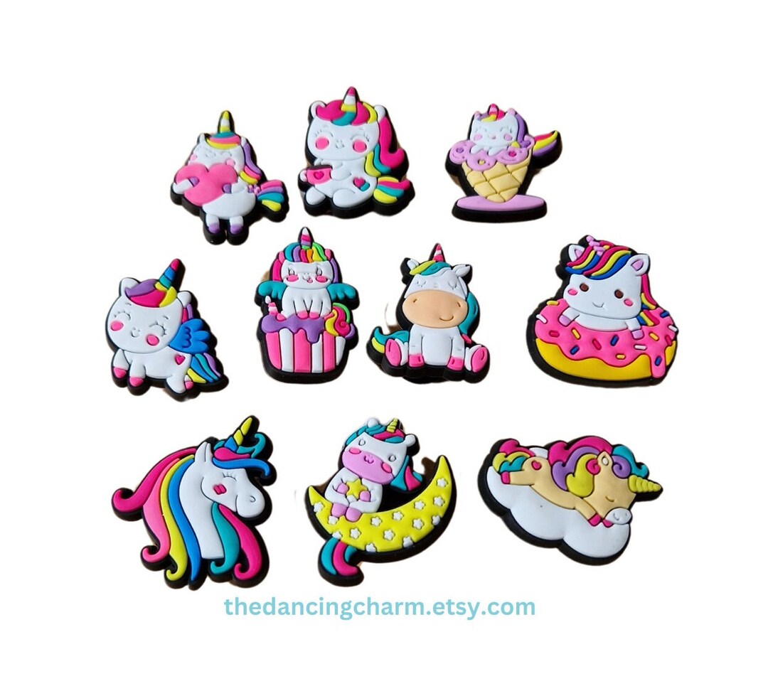 Unicorn Croc Charms, Unicorn Shoe Charms, Unicorn Shoe Decorations, Unicorn Jibbitz Etsy