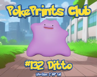 Ditto Life-Sized STL 3D Printing Pokemon Files (Fan Art), Digital Download for 3D Printer, Gift for Him & Her