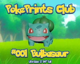 Bulbasaur levensgrote STL 3D-printen Pokemon-bestanden (fanart), digitale download voor 3D-printer, cadeau voor hem en haar