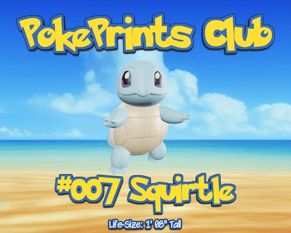 Squirtle Life-Sized STL 3D Printing Pokemon Files (Fan Art), Digital Download for 3D Printer, Gift for Him & Her
