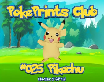 Pikachu levensgrote STL 3D-printen Pokemon-bestanden (fanart), digitale download voor 3D-printer, cadeau voor hem en haar