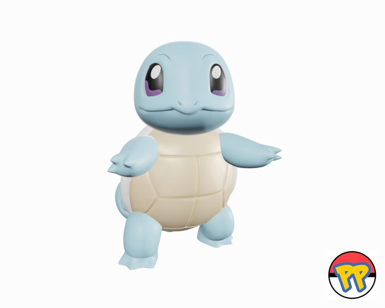 Squirtle Life-Sized STL 3D Printing Pokemon Files (Fan Art), Digital Download for 3D Printer, Gift for Him & Her image 2