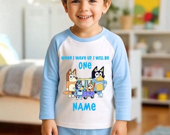 Various Colours & Sizes - When I Wake Up, I Will Be - 1 2 3 4 5 6 Years - Cartoon Design - Pink, Blue, Grey Or Black - Personalised Pyjamas
