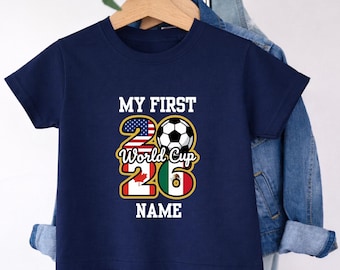 Kids Toddler & Teens T Shirt - Ages 1 Year - 12 Years - My First World Cup 2026 - Personalised With Name
