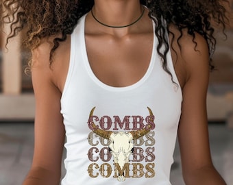 Women’s Tank Top Vest - Black Or White - Concert, Festival, Guitar Band, Country Western Luke Combs