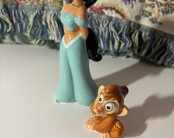 Vintage 1990s Disney Princess Jasmine and Blue Genie From Aladdin