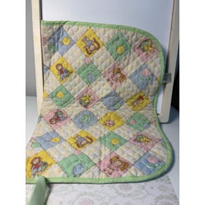 Saco de dormir acolchoado vintage para boneca Cabbage Patch Kids, roupa de cama para boneca Coleco.