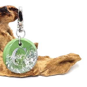 personalized dog tag made of resin, Pure &quot;green&quot; 40 mm