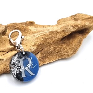 personalized dog tag made of resin, pure &quot;jeans&quot; 25 mm
