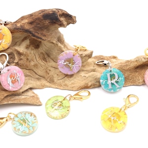 personalized resin dog tag, FlowerPower, 25 mm