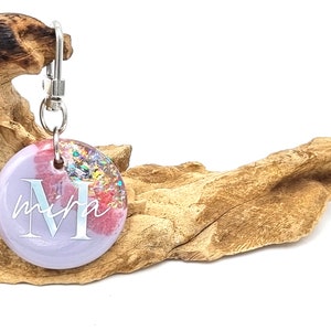 personalized dog tag made of resin, Pure &quot;Lilac&quot; 40 mm