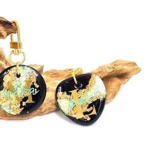 etiqueta de perro personalizada hecha de resina, brillante &quot;milkyway&quot; 40 mm