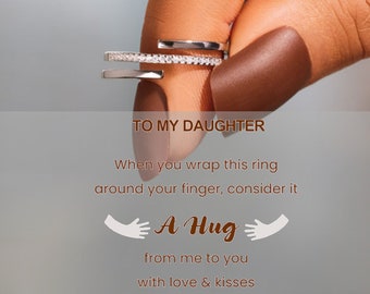 To My Daughter - A Hug Form Me To You Spiral Ring - Sterling Silver Ring - Wedding Jewelry - Gift For Her - Christmas Gift - Birthday Gift
