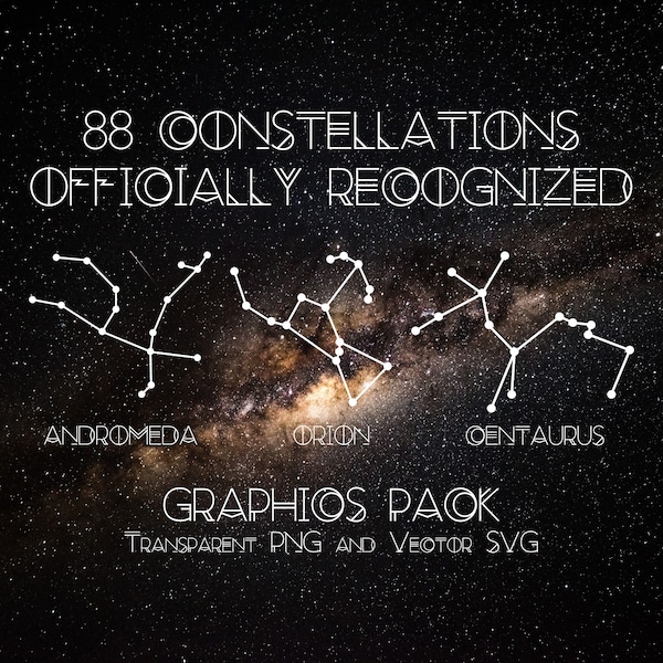 constellations | 12 Zodiac constellations | 88 Officially Recognized Stars | Astrology Circle Horoscope | Graphics Pack | PNG SVG Bundle