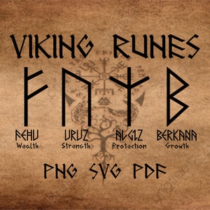 Vikings Runes | Nordic Runes | Vikings Runic Alphabet | Futhark | Vikings Runic Compass | Graphics Pack | PNG SVG PDF