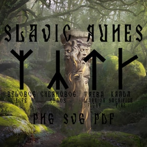 Slavic Runes | Polish Pagan Runes | Slavic Runic Phonetic Alphabet Runic Numerology | Slavic Runic Compasses | Graphics Pack | PNG SVG PDF
