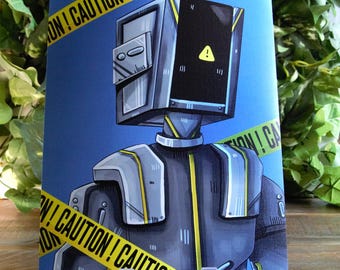 Caution Tape Robot Print