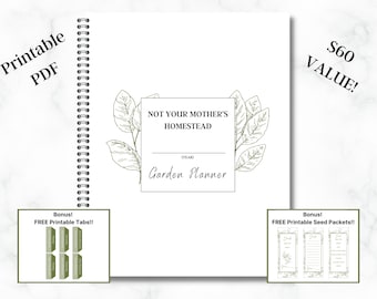 Garden Planner | Printable Garden Journal | Gardening Planner | Garden Calendar Notebook