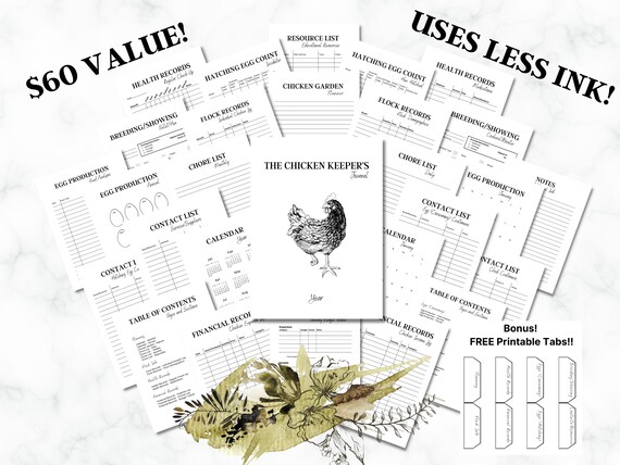 Printer Friendly Chicken Keeper’s Journal | Backyard Chickens Journal | Chicken Planner