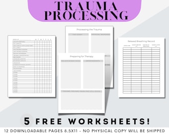 Trauma Processing Journal Pages, Emotion List, Breakdown Worksheets Therapy Journal, Mental Health, Daily Self Care, Counseling-Downloadable
