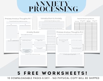 Anxiety Journal, Therapy Journal Worksheets, digital Mental Health Pages, Daily self-care, Mental health, and Emotion list, Value List -PDF