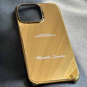 24k Gold Plated Apple Design iPhone 17 16 15 14 Pro & Pro Max Case , Gold iPhone Case , iPhone 17 Pro Max Custom Gold Case , Designer iPhone
