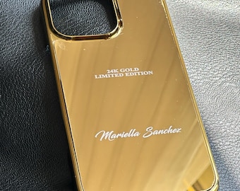 24K Gold Plated iPhone Case: Stainless Steel, Personalized