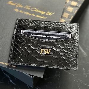 Genuine Python Leather Cardholder,Python Wallet , Luxury Cardholder , Python Designer Caldholder Wallet , Customized Leather Cardholder