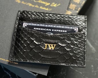 Genuine Python Leather Card Holder: Luxury Personalized Wallet