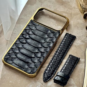 Genuine Python Leather iPhone Case: Personalized Luxury Gift