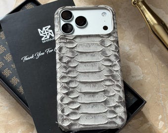 Python Leather iPhone Case: MagSafe, Personalized Luxury Gift