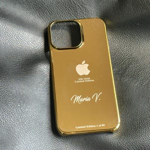 Real Gold Plated Apple Design iPhone 17 16 15 14 Pro & Pro Max Case,Gold iPhone Case , iPhone 17 Pro Max Custom Case ,Designer Luxury iPhone