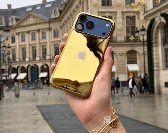Real Gold Plated iPhone Case: Stainless Steel, Luxury Apple Design