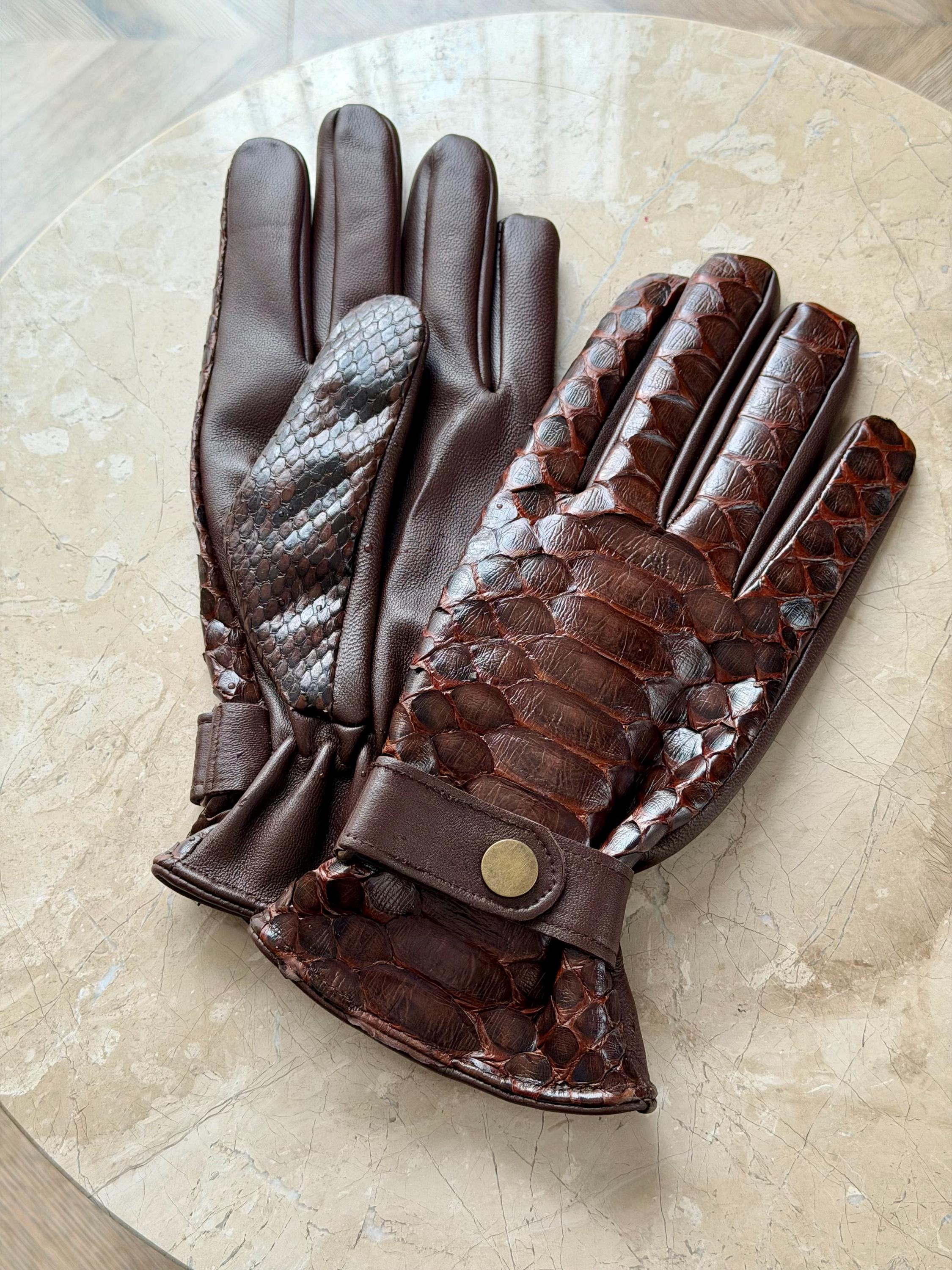 Genuine Python Leather Gloves: Luxury Winter Gloves - Etsy Israel