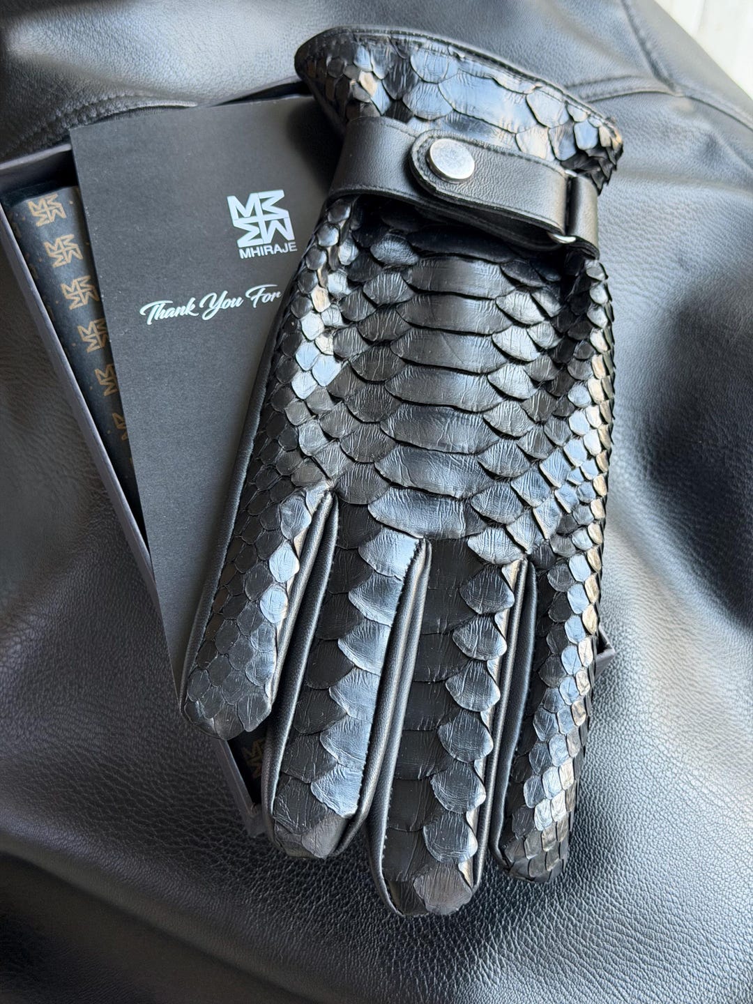 小物 00s FUGA python leather zip glove julius 小物 00s FUGA python leather zip glove julius JULIUS Warp Gloves