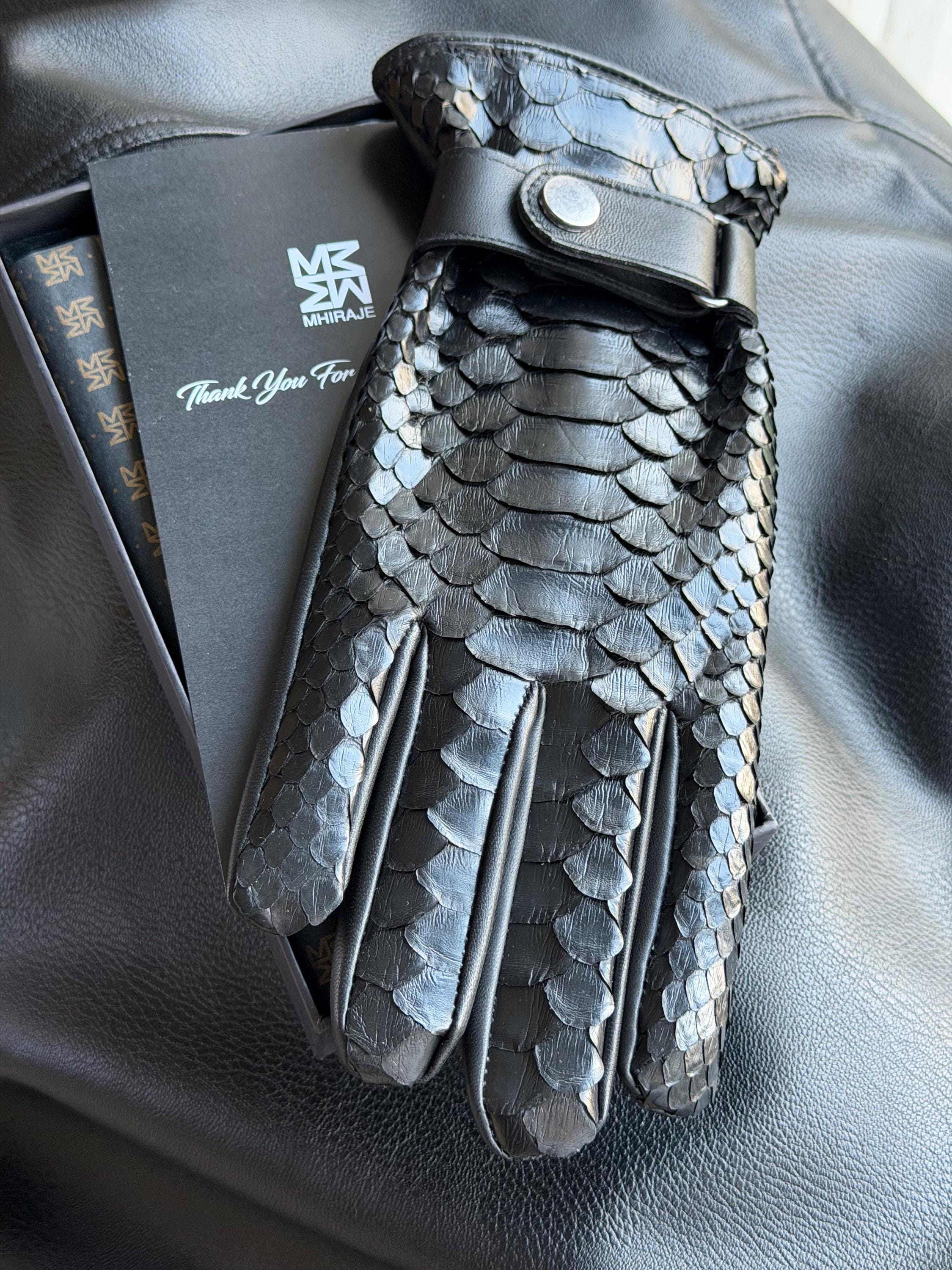 Genuine Python Leather Gloves: Luxury Winter Gloves - Etsy Israel