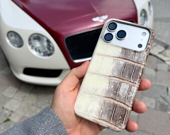 Himalaya Alligator Leather iPhone Case: Luxury MagSafe Case