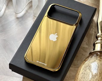 24K Gold Plated iPhone Case: Stainless Steel, Apple Design