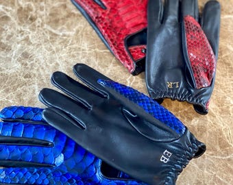 Luxury Python Leather Driving Gloves: Designer Style - Etsy
