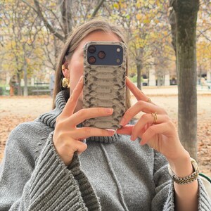 Python Leather iPhone Case: MagSafe, Personalized Luxury Gift image 3